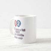 92 jaar grappige verjaardagsdesign koffiemok (Voorkant links)