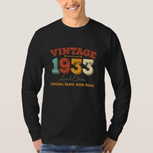 92 jaar oud 1933 92e verjaardag cadeau t-shirt