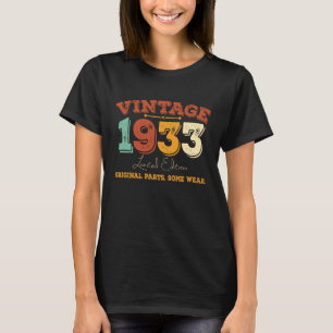 92 jaar oud 1933 92e verjaardag cadeau t-shirt