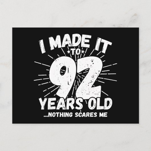 92 Jaar Oud Sarcastisch Meme Grappig 92e Verjaarda Briefkaart (Voorkant)