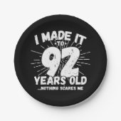 92 Jaar Oud Sarcastisch Meme Grappig 92e Verjaarda Papieren Bordje (Voorkant)