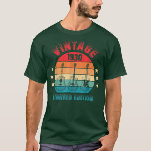 92 jaar oude 92e verjaardag 1930 Guitar Lov T-shirt