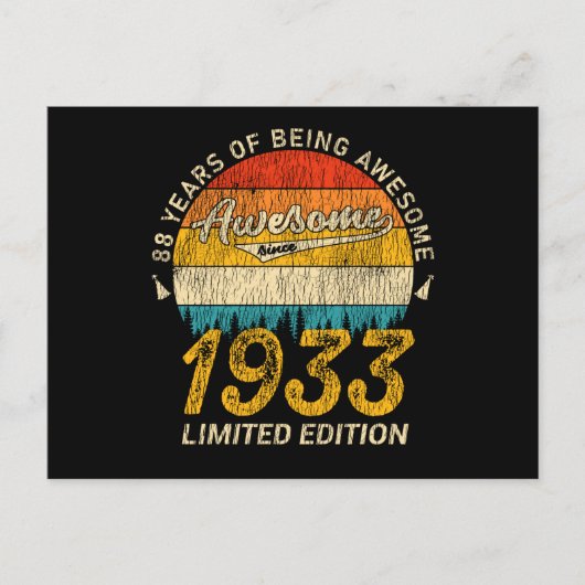 92 jaar oude Bday 1933 Geweldige 92e verjaardag ca Briefkaart (Voorkant)