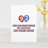 92 jaar oude Wisdom verjaardagsverjaardag design Kaart (Gele Bloem)
