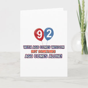 92 jaar oude Wisdom verjaardagsverjaardag design Kaart