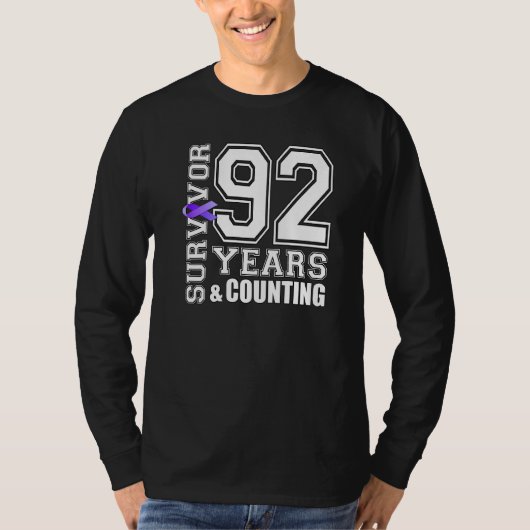 92 jaar overlevende Ik Draag Paarse lint lupus bew T-shirt (Voorkant)
