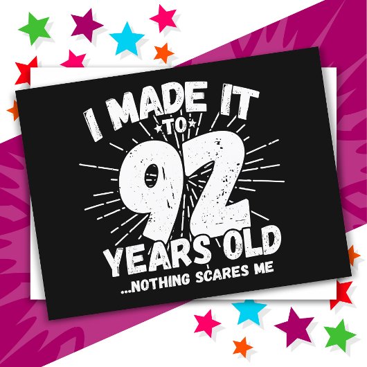 92-jarige sarcastische meme grappige 92e verjaarda briefkaart
