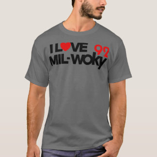 92 WOKY Love Milwaukee Gedestructeerd radiostation T-shirt