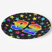 92e evenement: Vet, Fun, kleurrijke regenboog 92 Papieren Bordje (Gekanteld)