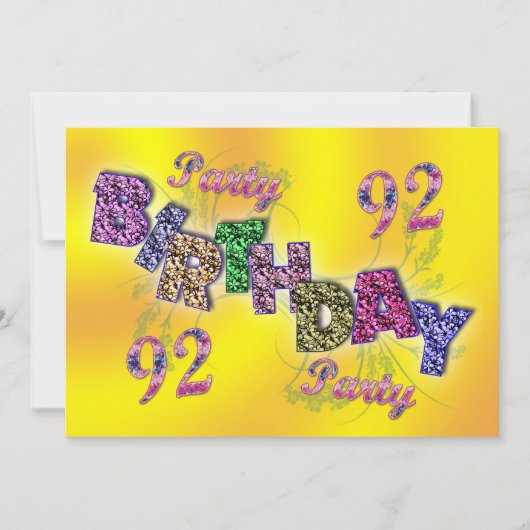 92e feestuitnodiging kaart (Voorkant)