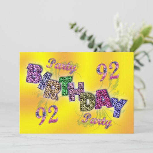 92e feestuitnodiging kaart (Staand voorkant)