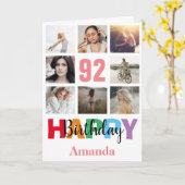 92e Gelukkige Verjaardag Fotocollage Moderne Roze  Kaart (Gele Bloem)