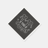 92e Jubileum Gift Chalk Hearts Servet (Hoek)