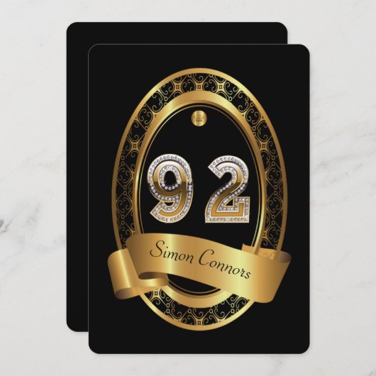 92e, man verjaardagsfeestvrouw, elegante kleur kaart (Voorkant / Achterkant)