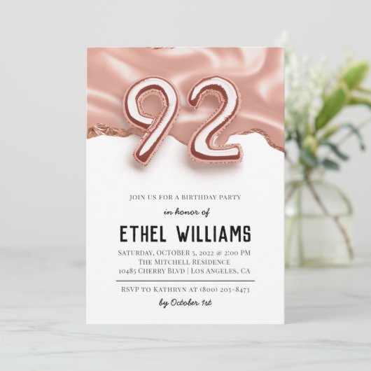 92e uitnodiging van de Birthday Party (Staand voorkant)