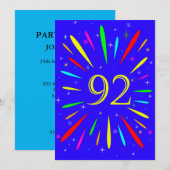 92e uitnodiging van de Birthday Party (Voorkant / Achterkant)