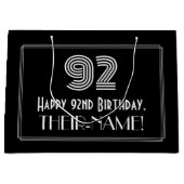 92e verjaardag — Art Deco Geïnspireerde look "92"  Groot Cadeauzakje (Voorkant)