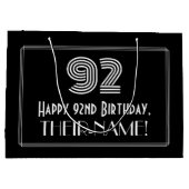 92e verjaardag — Art Deco Geïnspireerde look "92"  Groot Cadeauzakje (Achterkant)