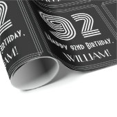 92e verjaardag: Art Deco Geïnspireerde look "92" m Cadeaupapier (Rol Hoek)