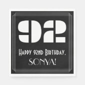 92e verjaardag: Art Deco Geïnspireerde look "92" + Servet (Voorkant)