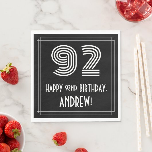 92e verjaardag: Art Deco Geïnspireerde look "92" + Servet (Insitu)