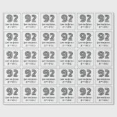 92e verjaardag: Art Deco geïnspireerde stijl "92"  Cadeaupapier (Vlak)