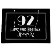 92e verjaardag: Art Deco Geïnspireerde stijl "92", Groot Cadeauzakje (Voorkant)