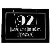 92e verjaardag: Art Deco Geïnspireerde stijl "92", Groot Cadeauzakje (Achterkant)