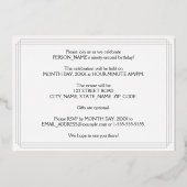 92e verjaardag: Art Deco Kijk "92" en naam Folie Uitnodiging (Achterkant)