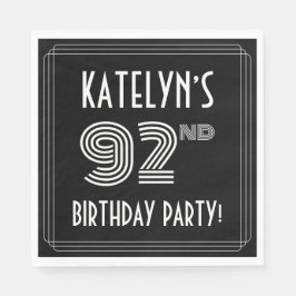 92e verjaardag: Art Deco Style + aangepaste naam Servet