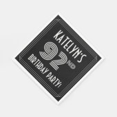 92e verjaardag: Art Deco Style + aangepaste naam Servet (Hoek)