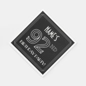 92e verjaardag: Art Deco Style + aangepaste naam Servet (Hoek)