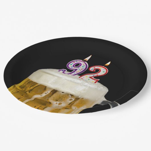 92e verjaardag bier op zwart Bord (Gekanteld)