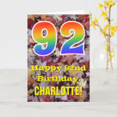 92e verjaardag; bijtende herfst; regenboog "92" kaart (Gele Bloem)
