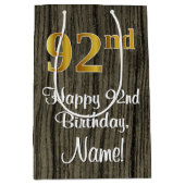 92e verjaardag: Elegant Faux Gold Kijk #, Faux Woo Medium Cadeauzakje (Voorkant)