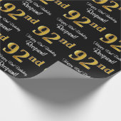 92e verjaardag: Elegante luxe Faux Gold look # Cadeaupapier (Hoek)