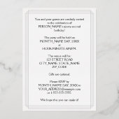 92e verjaardag — Fancy script en aangepaste naam Folie Uitnodiging (Achterkant)