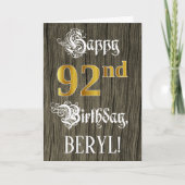 92e verjaardag: Faux Gold look + Faux-houten patro Kaart (Voorkant)