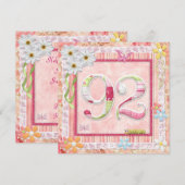 92e verjaardag feest scrapbooking stijl kaart (Voorkant / Achterkant)