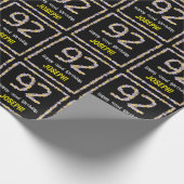 92e verjaardag: Floral Flowers Number, Custom Name Cadeaupapier (Hoek)