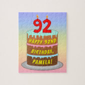 92e verjaardag: Fun Cake and Candles + Custom Name Legpuzzel (Verticaal)