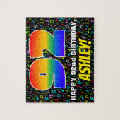 92e verjaardag — Fun, Colorful Music Symbols & "92 Legpuzzel (Verticaal)