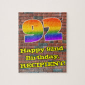 92e verjaardag: Fun Graffiti-geïnspireerde regenbo Legpuzzel (Verticaal)