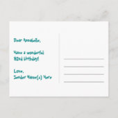 92e verjaardag: Fun Hearts-patroon, Regenboog 92 Briefkaart (Achterkant)