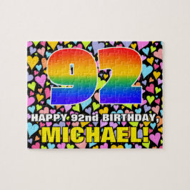 92e verjaardag - Fun, liefhebbende hartsvormen + " Legpuzzel