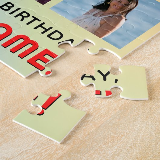 92e verjaardag: Fun Rainbow #, aangepaste naam & f Legpuzzel (Zijkant)