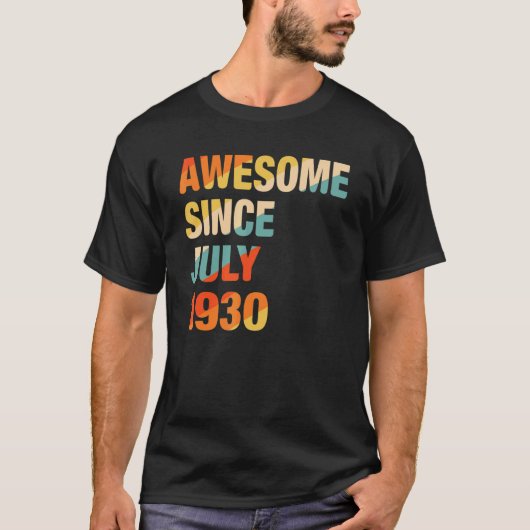  92e verjaardag Geweldige sinds juli 1930 92 jaar T-shirt (Voorkant)