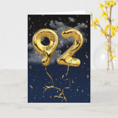 92e verjaardag Gold Mylar ballon en Confetti Card Kaart (Gele Bloem)