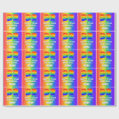 92e verjaardag: kleurrijk, vun regenboogpatroon #  cadeaupapier (Vlak)