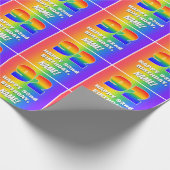 92e verjaardag: kleurrijk, vun regenboogpatroon #  cadeaupapier (Hoek)